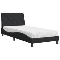 Bed met matras fluweel zwart 90x190 cm - thumbnail