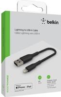 Belkin gevlochten Lightning-kabel (Boost Charge Lightning/USB-kabel voor iPhone, iPad, AirPods) MFi-gecertificeerde iPhone-laadkabel, gevlochten Lightning-kabel (15 cm, zwart) - thumbnail