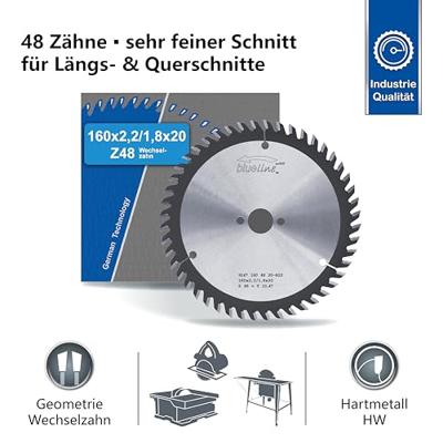 AKE Eurolaser zaagblad - 160 x 20 mm - 48 tands Wisseltand