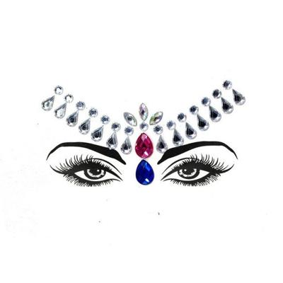 3 PC'S voorhoofd groene Masquerade make-up acryl gezicht sticker stijl: YT-18