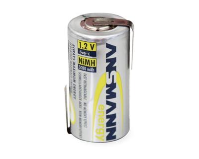 Ansmann Sub-C 2750mAh LSD met soldeerlippen