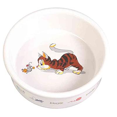 TRIXIE VOERBAK / WATERBAK STRIPKAT MET MUIS KERAMIEK WIT 12 CM 200 ML 4 ST TRIXIE VOERBAK / WATERBAK STRIPKAT MET MUIS KERAMIEK WIT 12 CM 200 ML 4 ST