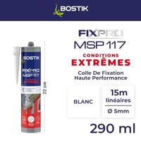 Kitlijm - BOSTIK - Fixpro MSP 117 - Extreme omstandigheden - Binnen/buiten - Wit - 290 ml koker - thumbnail