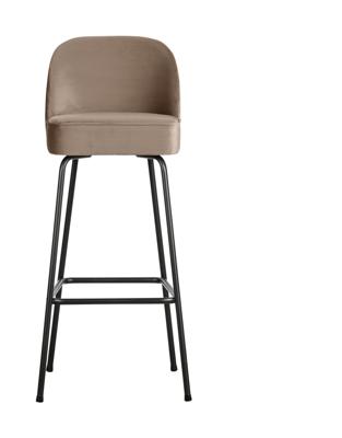 WOOOD Barstoel 'Vogue' Velvet, kleur Khaki (zithoogte 79cm)
