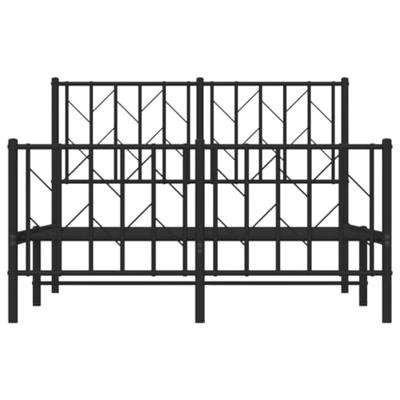 Bedframe met hoofd- en voeteneinde metaal zwart 120x200 cm