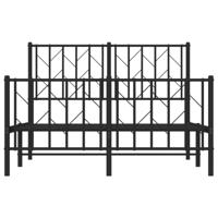 Bedframe met hoofd- en voeteneinde metaal zwart 120x200 cm - thumbnail