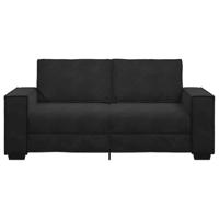 Tweezitsbank 140 cm fluweel zwart - thumbnail