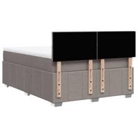 Boxspring met matras stof taupe 140x200 cm - thumbnail