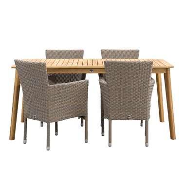 Le Sud tuinset stapelstoel Verona Dijon - grijs - 5-delig