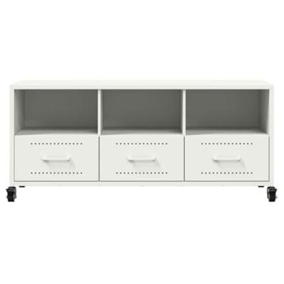 Tv-meubel 100,5x39x43,5 cm staal wit