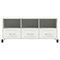 Tv-meubel 100,5x39x43,5 cm koudgewalst staal wit - thumbnail