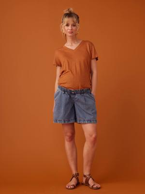 Denim zwangerschapsshort met paperbag-effect ENVIE DE FRAISE stone Denim zwangerschapsshort met paperbag-effect ENVIE DE FRAISE stone