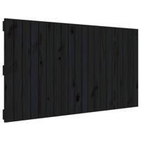 Wandhoofdbord 127,5x3x60 cm massief grenenhout zwart - thumbnail