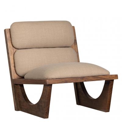 WOOOD Fauteuil 'Opulent' Bouclé en Acaciahout