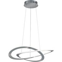 LED Hanglamp - Hangverlichting - Trion Oaky - 52W - Warm Wit 3000K - Dimbaar - Rond - Mat Nikkel - Aluminium - thumbnail