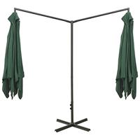 VidaXL Parasol dubbel met stalen paal 600x300 cm groen - thumbnail