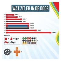 Clics Spaghetteez wiggly roadsters flexibele bouwstaafjes, 46dlg. - thumbnail