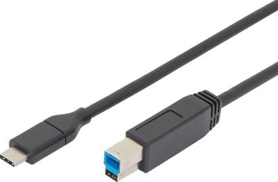 Digitus AK-300149-018-S USB-kabel USB 3.2 Gen1 (USB 3.0 / USB 3.1 Gen1) USB-C stekker, USB-B stekker 1.80 m Zwart Afgeschermd (dubbel)