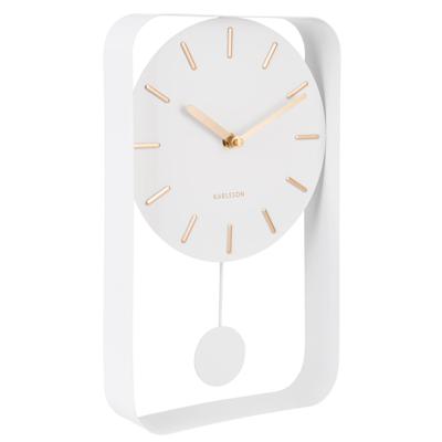 Karlsson wandklok Pendulum Charm met slinger 32,5 cm staal wit Karlsson wandklok Pendulum Charm met slinger 32,5 cm staal wit