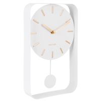 Karlsson wandklok Pendulum Charm met slinger 32,5 cm staal wit - thumbnail