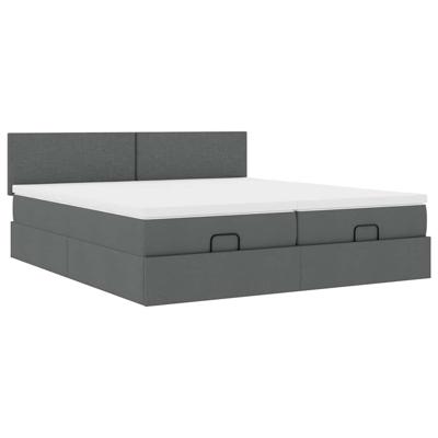 Ottoman bed met matrassen 160x200cm stof donkergrijs