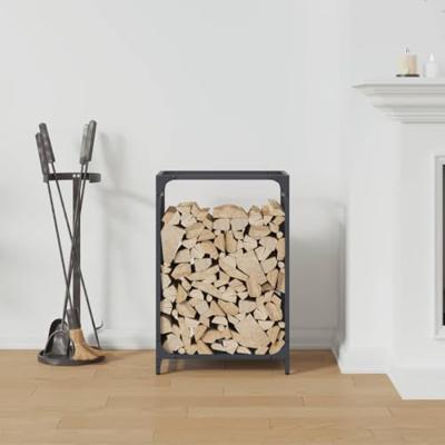 VidaXL Brandhoutrek 44x28x65 cm koudgewalst staal antracietkleurig