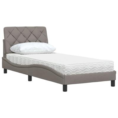 Bed met matras stof taupe 100x200 cm - thumbnail
