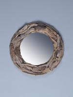 Spiegel drijfhout diameter 60 cm. - thumbnail