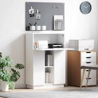 Bureau met plank Wit 71,5 x 31,5 x 106,5 cm Bewerkt hout - thumbnail
