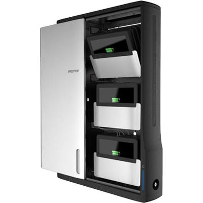 Ergotron Zip12, wandmontage, roestvrij staal, zwart, metallic, organizer voor laadstation, wandmontage, roestvrij staal, zwart, metallic, contact, zilver, staal
