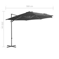 VidaXL Zweefparasol met stalen paal 300 cm antracietkleurig - thumbnail