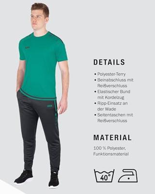 JAKO 8495 Trainingsbroek Active - Antraciet/Turkoois - XL