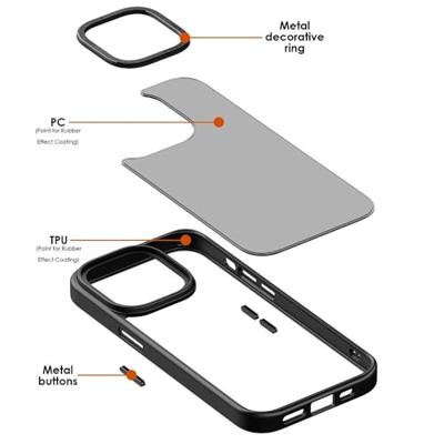 Lunso - iPhone 15 Pro Max - Back cover hoesje - Metalen ring Donkergroen