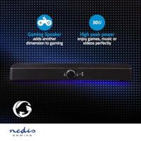 Nedis GSPRSB21020BK Gaming Speaker Speaker-kanalen: 2.0 Usb Gevoed 3,5 Mm Male 30 W Led Volumebediening Output: 1x 3,5 Mm - thumbnail