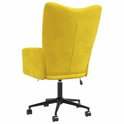 Relaxstoel fluweel mosterdgeel