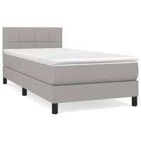 Boxspring met matras stof lichtgrijs 100x200 cm - thumbnail