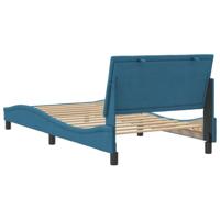 Bedframe met hoofdeinde fluweel blauw 100x200 cm - thumbnail