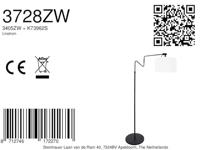 Steinhauer Staande leeslampLinstrom met witte chintz kap - 3728ZW - thumbnail