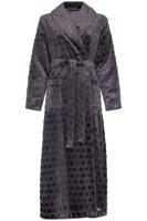 Dames Badjas Fleece - Grijs - Morning Gown - Extra lange warme ochtendjas- Sjaalkraag - Ceintuur - thumbnail