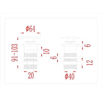 Afvoer pop-up met overloop 6,4x6,4x9,1 cm chroomkleurig