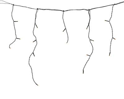 LED Icicle 11 meter zwart/klassiek warm kerstverlichting Lumineo - Lumineo