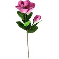 Countryfield kunstbloem magnolia 2 bloemen paars100 cm | 12 stuks - thumbnail