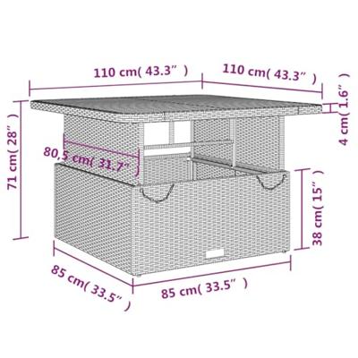 5-delige Tuinset met kussens poly rattan beige