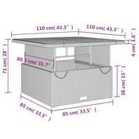 5-delige Tuinset met kussens poly rattan beige - thumbnail