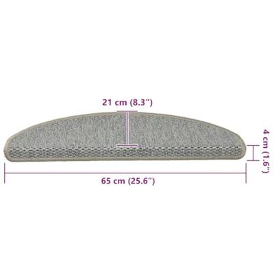 VidaXL Trapmatten zelfklevend 15 st sisal-look 65x21x4 cm lichtgroen - thumbnail