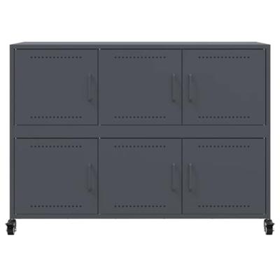 Dressoir 100,5x39x72 cm staal antracietkleurig