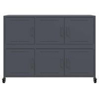 Dressoir 100,5x39x72 cm staal antracietkleurig - thumbnail