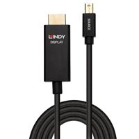 LINDY 40922 DisplayPort-kabel Aansluitkabel Mini DisplayPort-stekker, HDMI-A-stekker 2.00 m Zwart - thumbnail