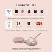 Satechi OntheGo 2-in-1 wireless oplader (15W) - Desert Rose - thumbnail