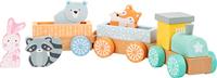 Small Foot houten trein met bosdieren pastel, 9dlg. - thumbnail